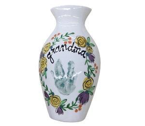Valencia Floral Handprint Vase