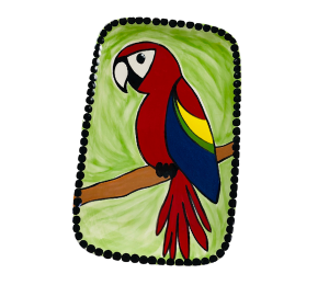 Valencia Scarlet Macaw Plate